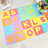 明德 宝宝爬行垫 字母数字益智eva泡沫拼图拼接游戏地垫婴儿地毯