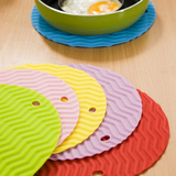 达派屋 硅胶垫隔热垫欧式餐桌垫 杯垫碗垫锅垫盘垫 波浪纹 单个
