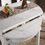 餐桌 大理石餐桌可伸缩折叠 烤漆餐桌椅 实木多功能两用方桌 圆桌