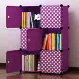 简易书架书柜 儿童书架组合玩具收纳柜 PVC塑料简易储物柜置物架
