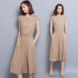 2016夏季新款中长款衬衫长裙修身显瘦连衣裙V2881