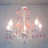 创意水晶吊灯美式铁艺欧式田园客厅餐厅灯具卧室温馨公主儿童房灯