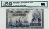 【PMG66EPQ】荷兰20盾 1939年 全新UNC 纸币 外币