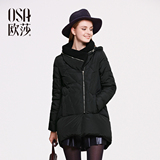 OSA欧莎2015冬季新款女装 简约A型立领女款中长款羽绒服