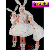 限量特价军绿色新款儿童小白兔动物服装小兔子卡通圣诞节演出服小