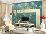 梵高杏花世界著名油画壁画 玄关客厅电视墙壁纸壁画墙纸 定制
