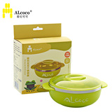 英国ALcoco儿童防泼洒不锈钢碗婴儿碗宝宝隔热碗餐具带盖防烫包邮