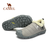 骆驼冬季户外防滑男登山运动平底低帮加厚加绒毛里保暖休闲懒人鞋