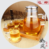 玻璃茶壶耐高温加厚大容量花茶壶套装不锈钢过滤透明2L泡茶壶包邮