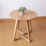 小户型实木餐桌椅组合北欧宜家简约圆形饭桌子橡木咖啡桌餐厅家具