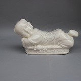 景德镇陶瓷工艺品 创意人物摆件 家居装饰品 娃男孩儿枕  娃娃枕