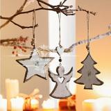 欧式可爱复古圣诞树装饰挂件吊件 儿童房星星圣诞树雪人壁挂 套三
