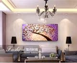 油画发财树玄关装饰画抽象挂画新款纯手绘客厅卧室 手绘立体创意