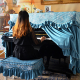 猛士美居新品钢琴罩全罩布艺高档欧式奢华钢琴罩防尘罩特价琴凳套