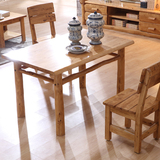 中式复古4人6人小户型实木餐桌 长方形饭桌柏木餐桌客厅原木家具