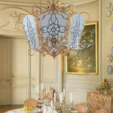 欧式全铜鸟笼吊灯美式纯铜楼梯灯卧室餐厅走廊酒吧装饰工程灯具