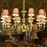 美式全铜吊灯欧式客厅灯具乡村铜吊灯简约纯铜灯卧室复古餐厅铜灯