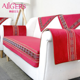 简约现代沙发垫新中式红色客厅坐垫加厚四季防滑垫子 沙发巾订制