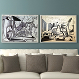 毕加索黑色抽象现代 客厅卧室玄关风景装饰画 帆布无框画