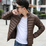 男士轻薄棉服男 冬装韩版立领短款修身薄款超薄青少年男装外套