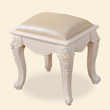 慕品轩欧式 法式换鞋凳 梳妆凳子 田园实木奢华白色化妆凳