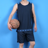 男士无袖篮球服套装 夏季双面穿运动服大码背心短裤健身跑步团购