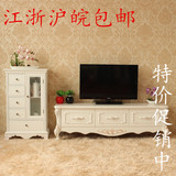 欧式现代简约田园韩式地中海时尚纯白色地柜 1.4米实木电视柜特价