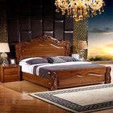 实木床榆木欧式床高箱储物双人床简约现代公主婚床新品美式特价