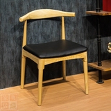 美式餐椅实椅子总统椅牛角椅编织高级茶室餐厅椅真皮电脑椅座椅