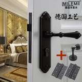 德国米莱米美式室内门锁卧室房门锁欧式仿古黑色执手锁中式门把手