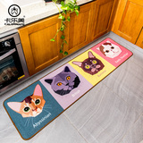 现代创意个性卡通猫咪可爱地垫防滑脚垫 长条卧室厨房家用床边地