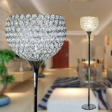 现代时尚简约宜家创意 客厅卧室书房 金银色K9水晶LED遥控落地灯