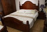 黑胡桃木床全实木床双人储物床1.8米中式双人床高箱床2人婚床包邮