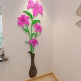 花瓶百合亚克力3d立体墙贴卧室浪漫温馨客厅玄关电视墙背景装饰画