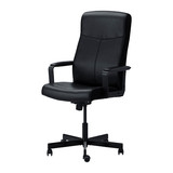 IKEA宜家代购 马克姆 转椅 黑色 皮革电脑椅职员椅办公椅文员椅