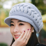 帽子女士冬天韩国潮贝雷帽加厚针织帽毛线帽保暖兔毛帽秋冬季时尚