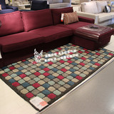 12温馨宜家 IKEA 曼伯 长绒地毯 方格彩色客厅地毯 防滑背衬 多色