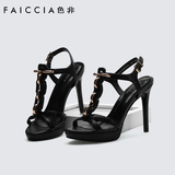 FAICCIA色非2016夏季新款细跟高跟鞋性感女鞋防水台凉鞋B088
