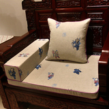 现代复古中式四季棉麻茶楼椅垫餐椅垫太师椅垫餐桌椅子仿古椅坐垫