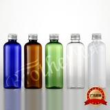 特价100ml塑料瓶铝盖瓶配内塞透明蓝棕白绿色多色 化妆品分装