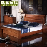 实木床双人床1.8米1.5米高箱储物床水曲柳床白色婚床现代中式家具