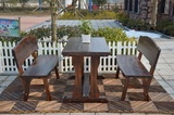 炭化防腐木三件套桌椅 庭院园艺用品 休闲桌椅 餐桌椅 户外桌椅