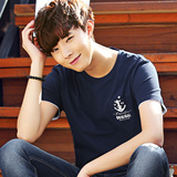 夏装男士日系短袖T恤 韩版修身简约青年潮男装体恤半袖圆领上衣服