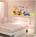 幼儿园教室走廊儿童房床头卧室装饰卡通墙贴纸维尼熊小熊玻璃贴画