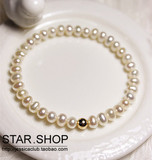 天然淡水珍珠 14K包金金珠 气质珍珠手链 女 韩版 不掉色 饰品