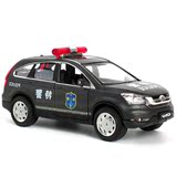 热卖蒂雅多警车模型儿童玩具车小汽车合金车模仿真本田cr-v回力声