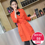 【首件半价】韩版女装中长款五分袖风衣外套polo领宽松纯色防晒衣