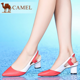 camel骆驼女鞋 时尚欧美风高跟包头凉鞋 夏女鞋