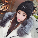 韩国纯色毛线帽子女冬针织帽护耳包套头帽男士时尚百搭情侣保暖潮