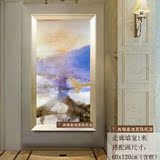 赵无极抽象画纯手绘欧式油画玄关装饰画现代客厅走廊过道挂画竖版